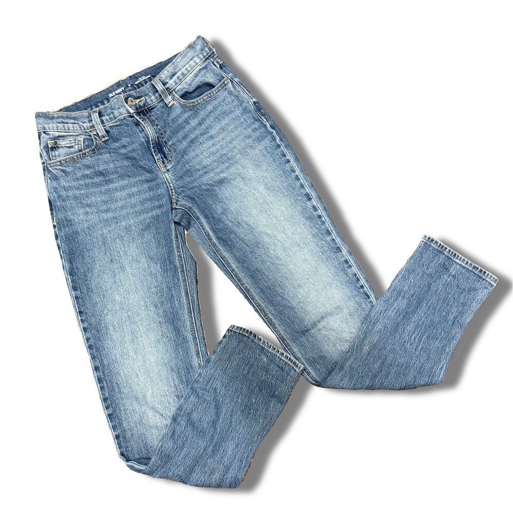 Old Navy Wow Boyfriend Jeans Womens Size 0 Mid-Rise Light Wash Stretch